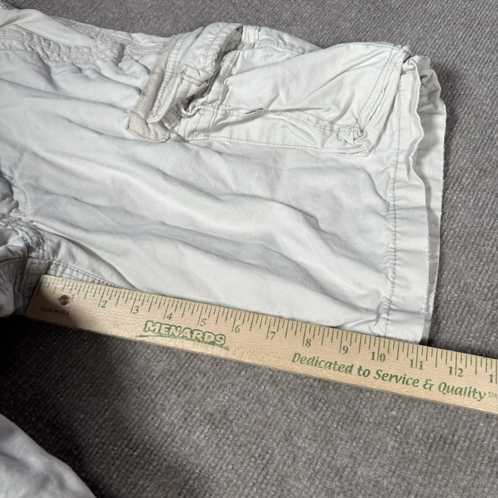 Aeropostale Cargo Shorts Mens 29 Ivory Baggy Heavy Skater Grunge Workwear Y2K
